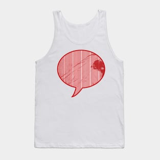 Red grunge stripe speech bubble Tank Top